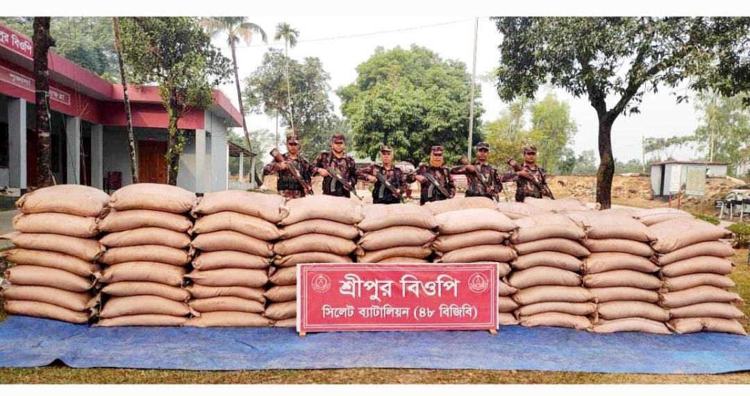 সিলেট ব্যাটালিয়ন (৪৮ বিজিবি) কর্তৃক অর্ধ কোটি টাকার চোরাচালানী মালামাল জব্দ