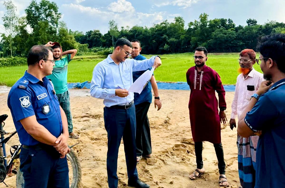 বাহুবল মিরপুর ইউনিয়ন থেকে বালু জব্দ করে নিলামে বিক্রি