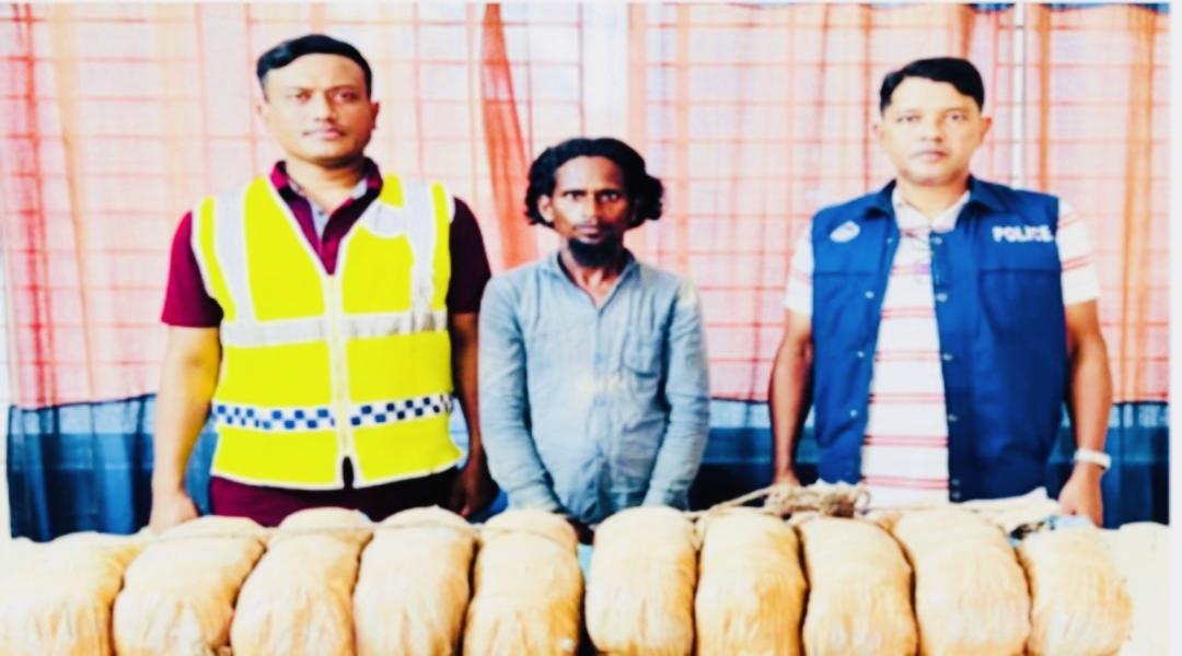 মাধবপুরে ভারতীয় গাঁজাসহ মাদক কারবারি গ্রেফতার