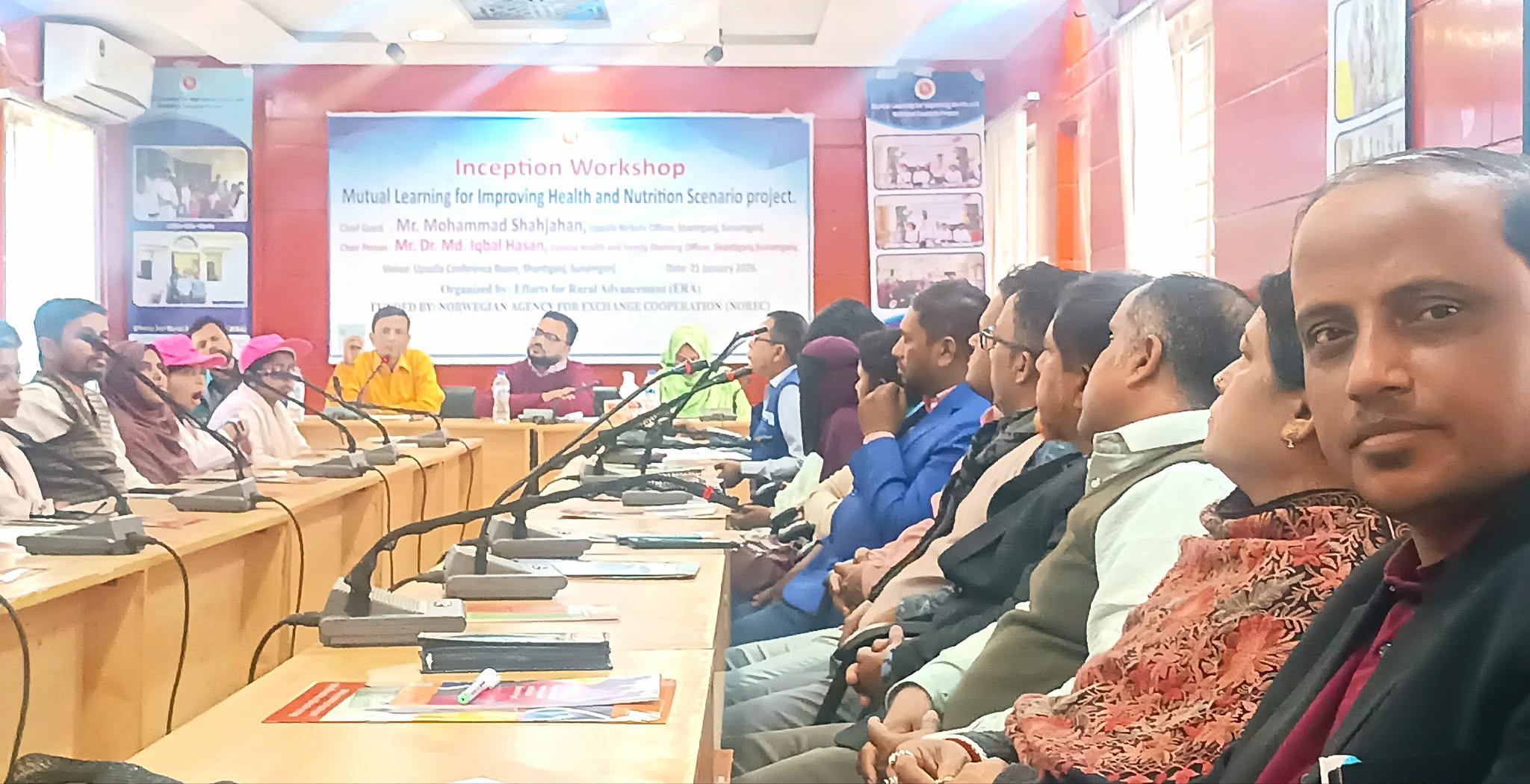 শান্তিগঞ্জে  ইরা’র উদ্যোগে স্বাস্থ্য ও পুষ্টি বিষয়ক প্রকল্প অবহিত করণ কর্মশালা