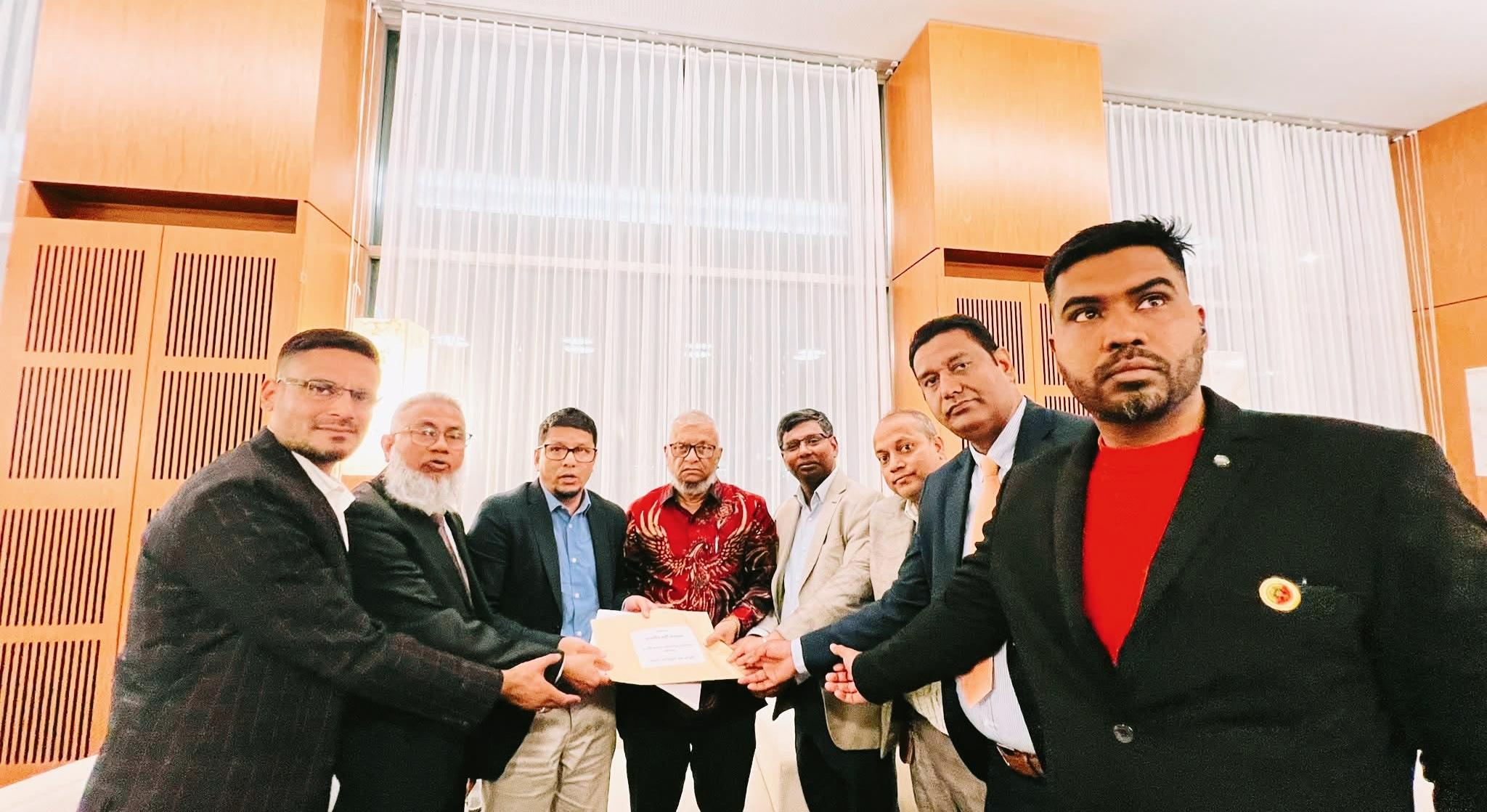 জেনেভায় প্রবাসী কল্যাণ মন্ত্রীর কাছে ফ্রান্স বিএনপির স্মারকলিপি প্রদান
